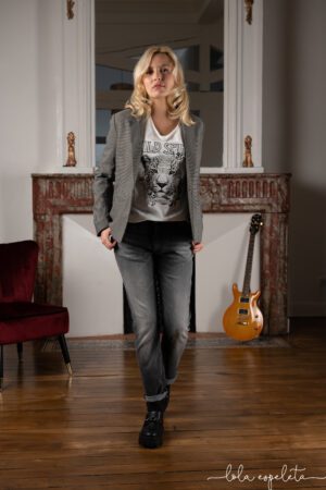 Veste blazer imprimé pointillé Lola Espeleta VT011