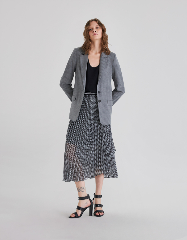 Jupe midi plissee imprimee IKKS BY27005 Bouvier Millot