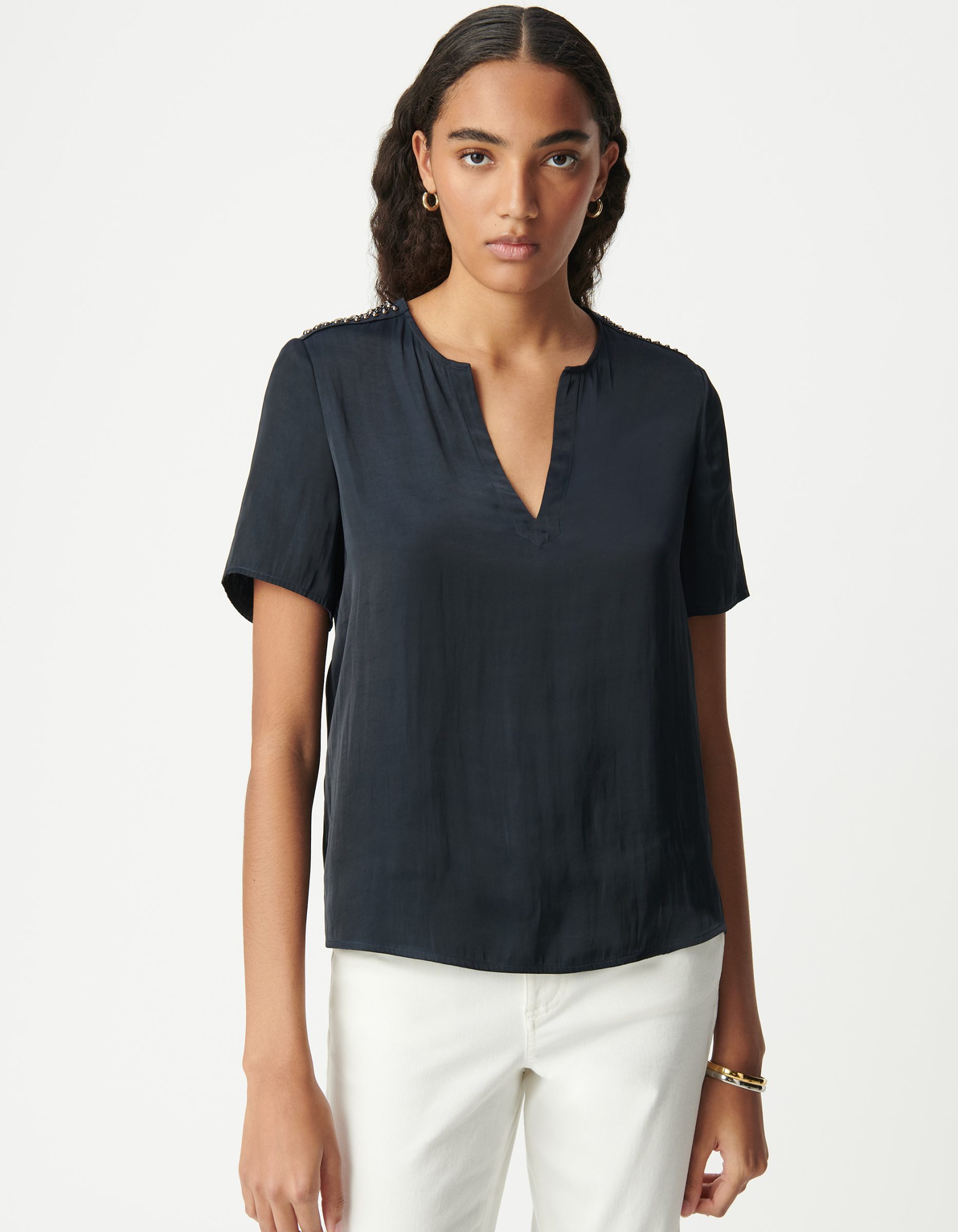 Top froissé décor clous épaules IKKS B111075 – Image 2