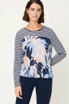 11105317_40173_00 T-shirt m.longues fleurs/rayures Olsen 11105317