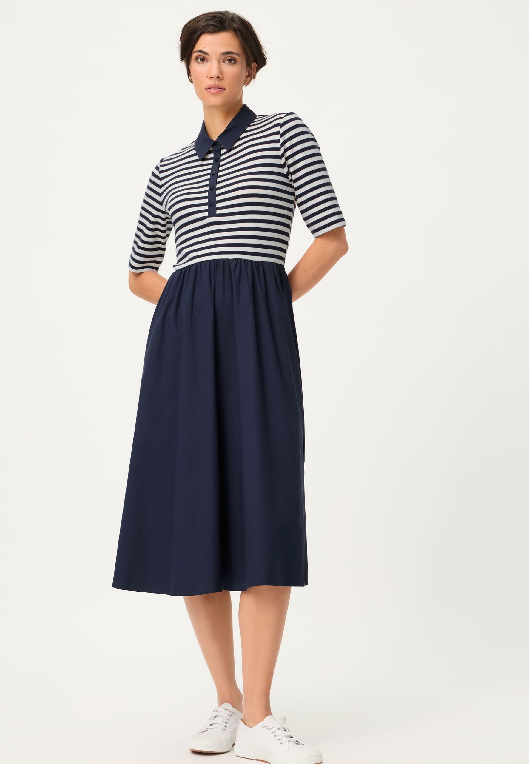 13002065-40173_00 Robe bimatière haut rayé Olsen 13002065
