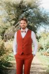 gilet-chris-uni-rouge-orange Costume 3 pièces uni Hafnium SUAT CT617