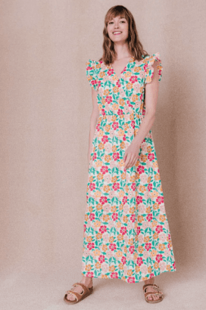 Robe sans manches imprimé fleurs C'est beau la vie RO103