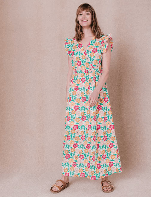 Robe sans manches imprimé fleurs C'est beau la vie RO103