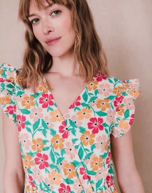Robe sans manches imprimé fleurs C'est beau la vie RO103