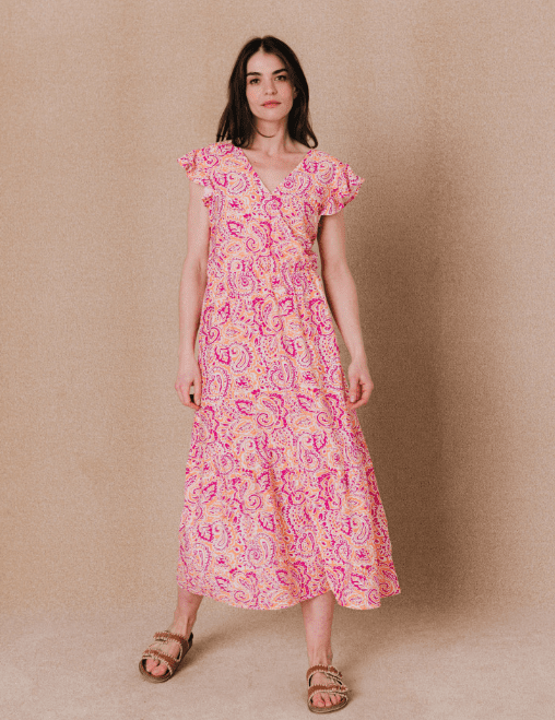Robe longue imprimé cachemire C'est beau la vie RO608