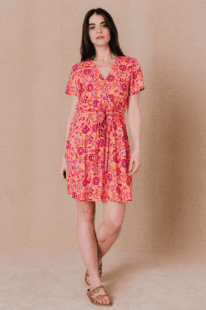 Robe courte à fleurs C'est beau la vie RO609