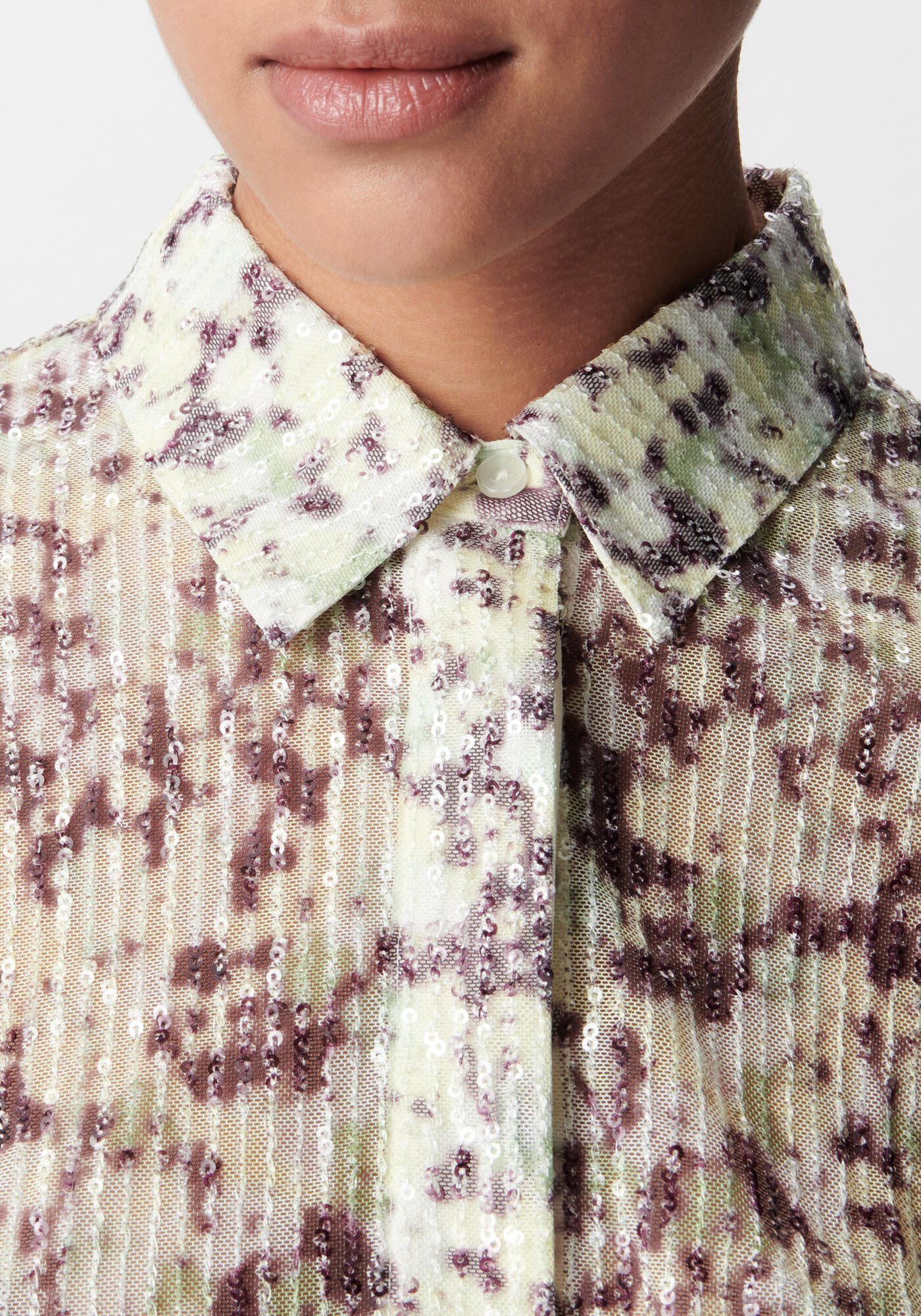 Chemise motif camouflage broderies sequins IKKS B312195