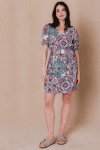 Robe courte motifs colorés C'est beau la vie RO509 - Thumbnail Image 2
