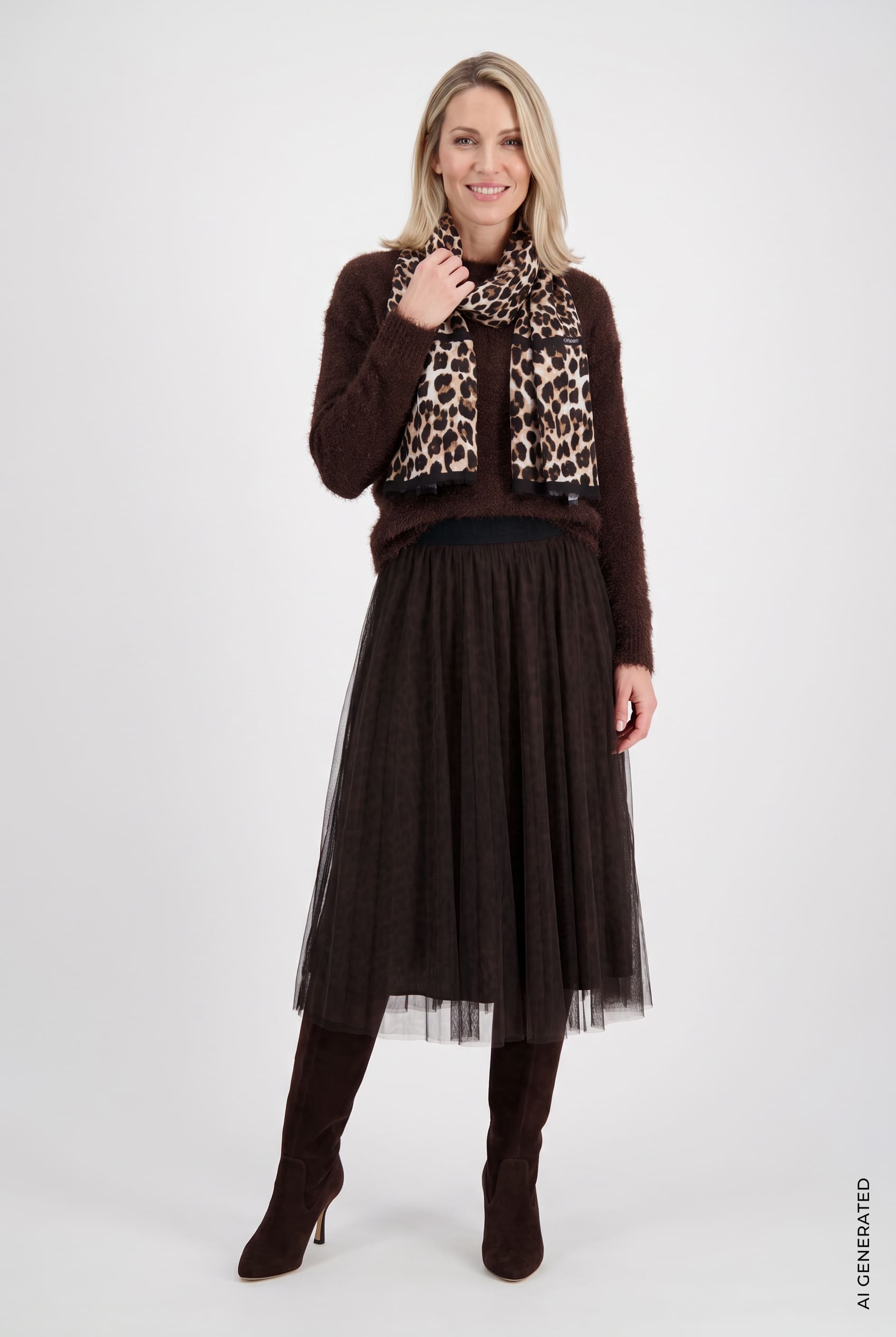 Jupe tulle léopard Olsen 16001533