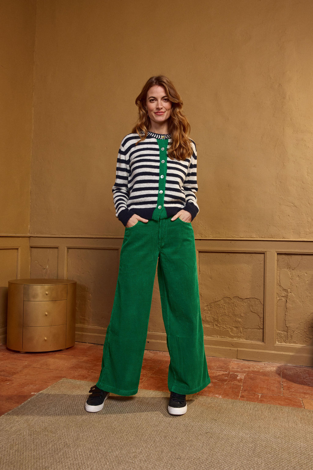 Pantalon large velours grosses côtes Lola espeleta PA111