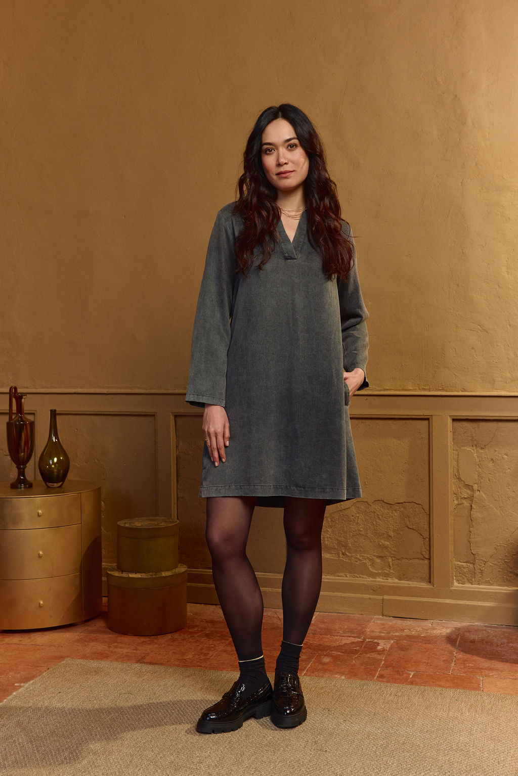 Robe col chemise tencel Lola Espeleta RO220