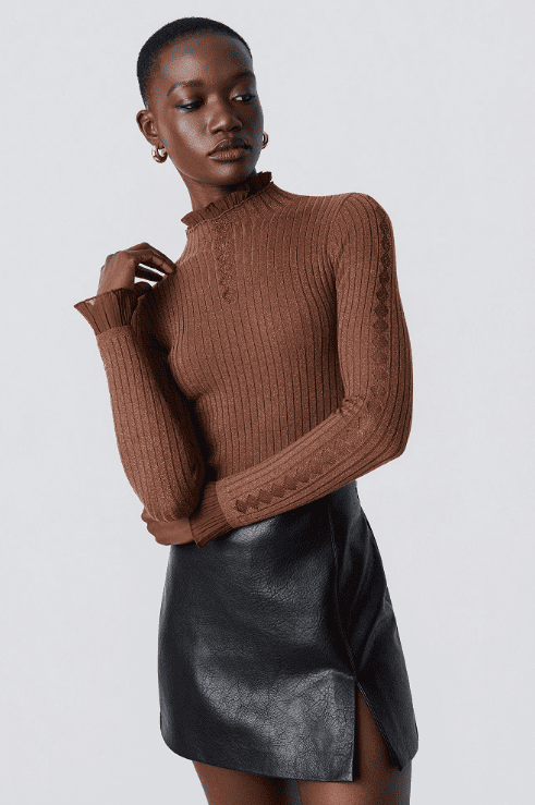 Pull chaussettes lamé col montant BSB 260011