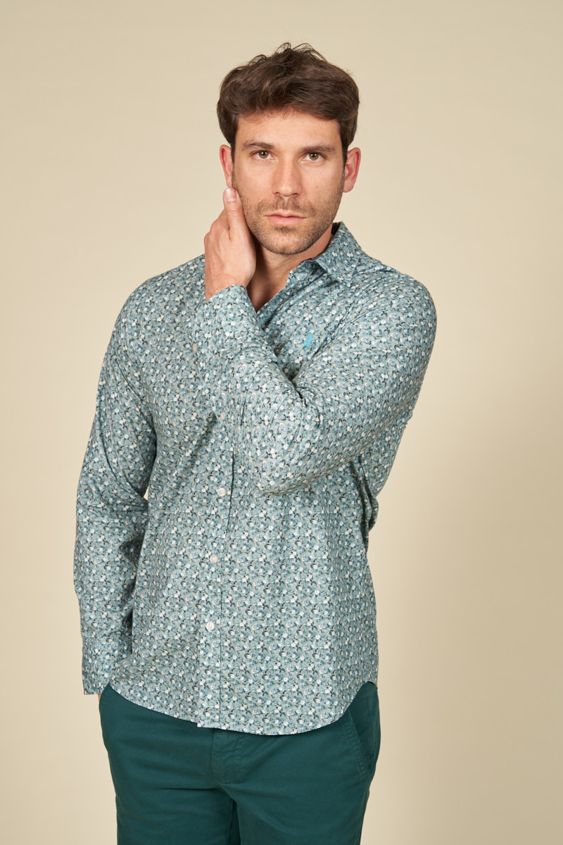 Chemise imprimée motif fleurs MCS C017