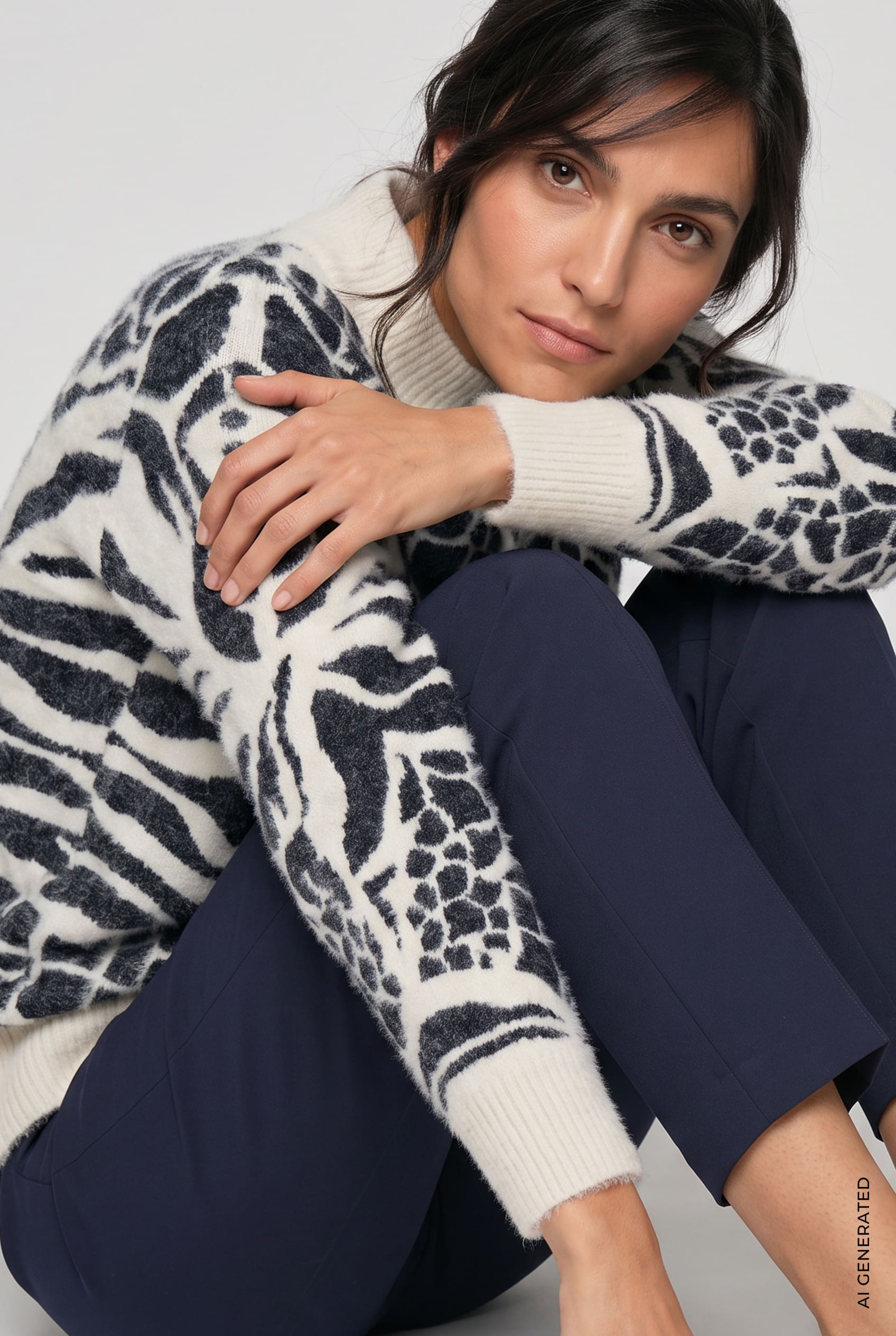 Pull col motant imprimé Olsen 11004903