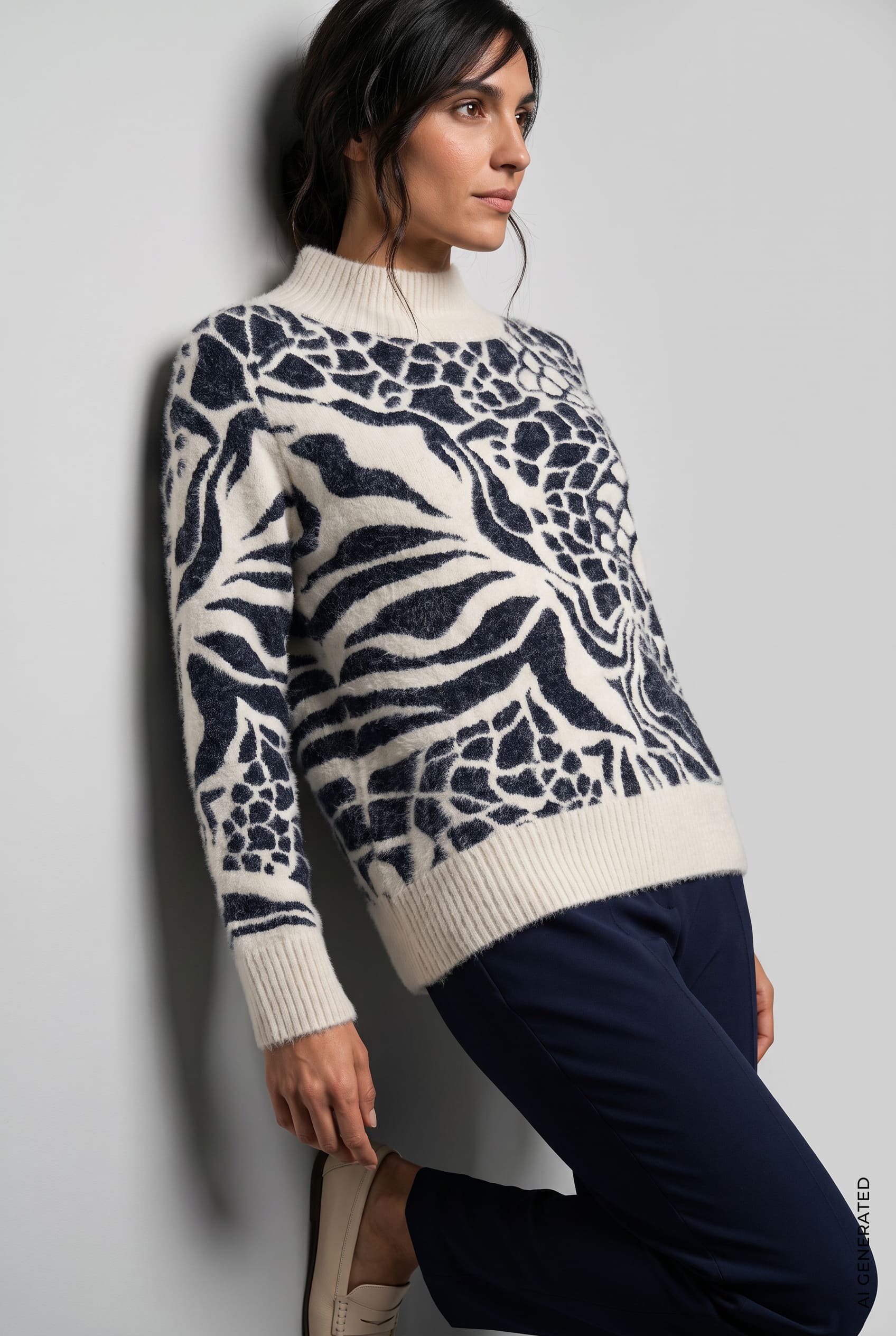 Pull col motant imprimé Olsen 11004903