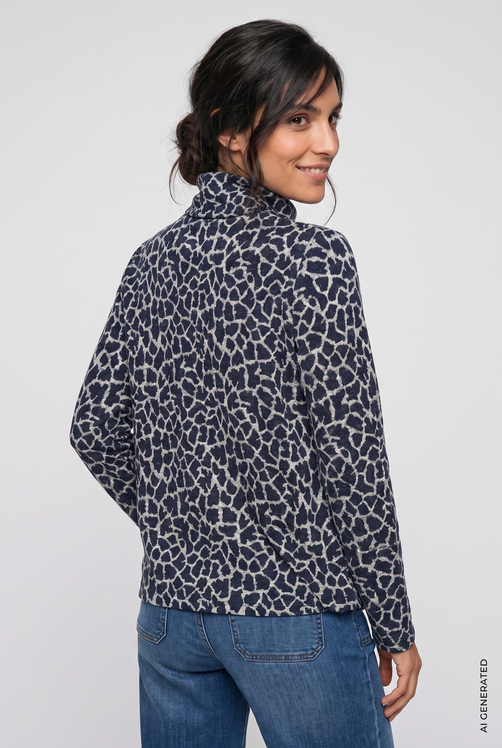 Pull col roulé imprimé Olsen 11201735