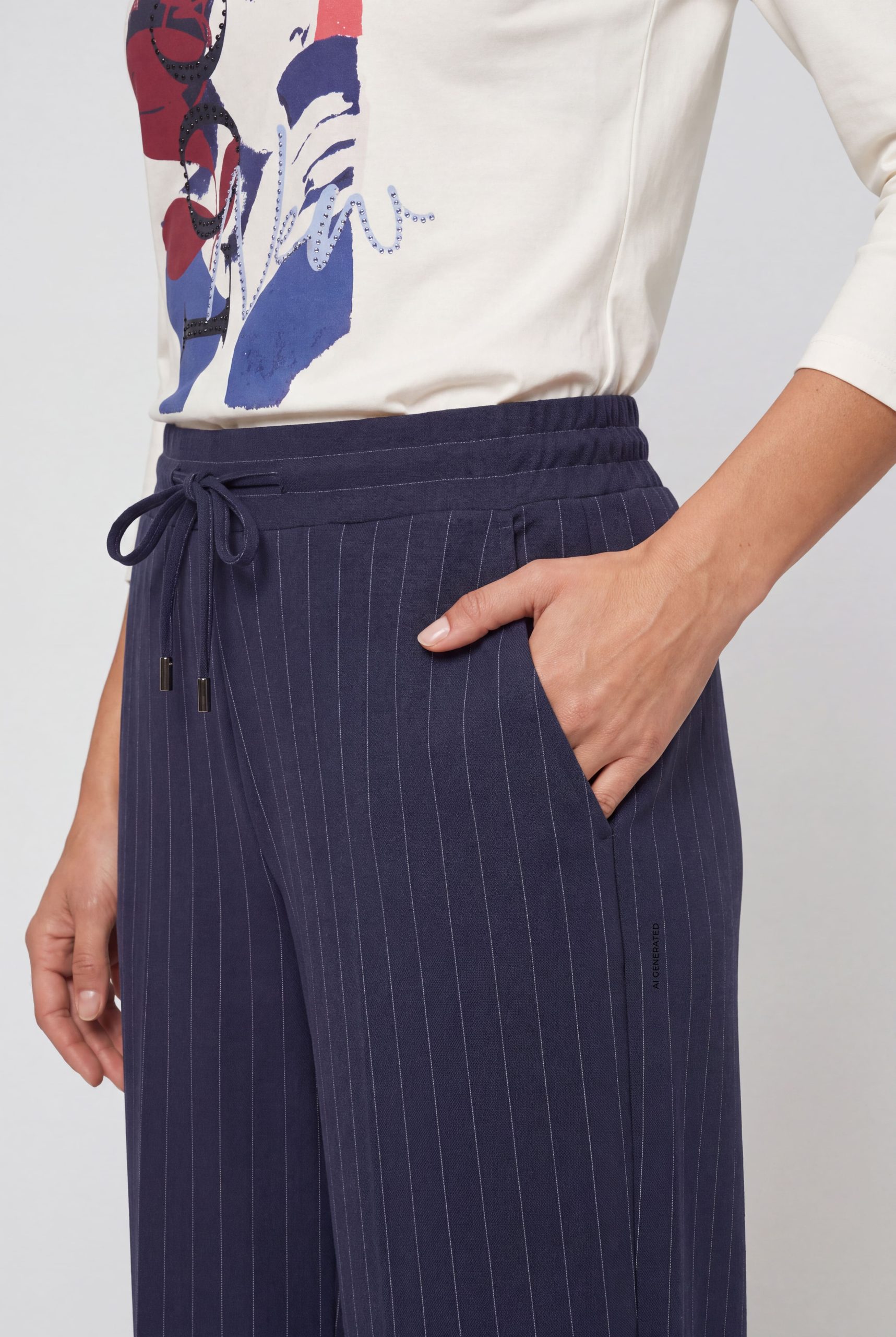 Pantalon jersey rayures tennis Olsen 14005261