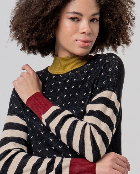 Pull col montant à motifs Surkana FUNN232