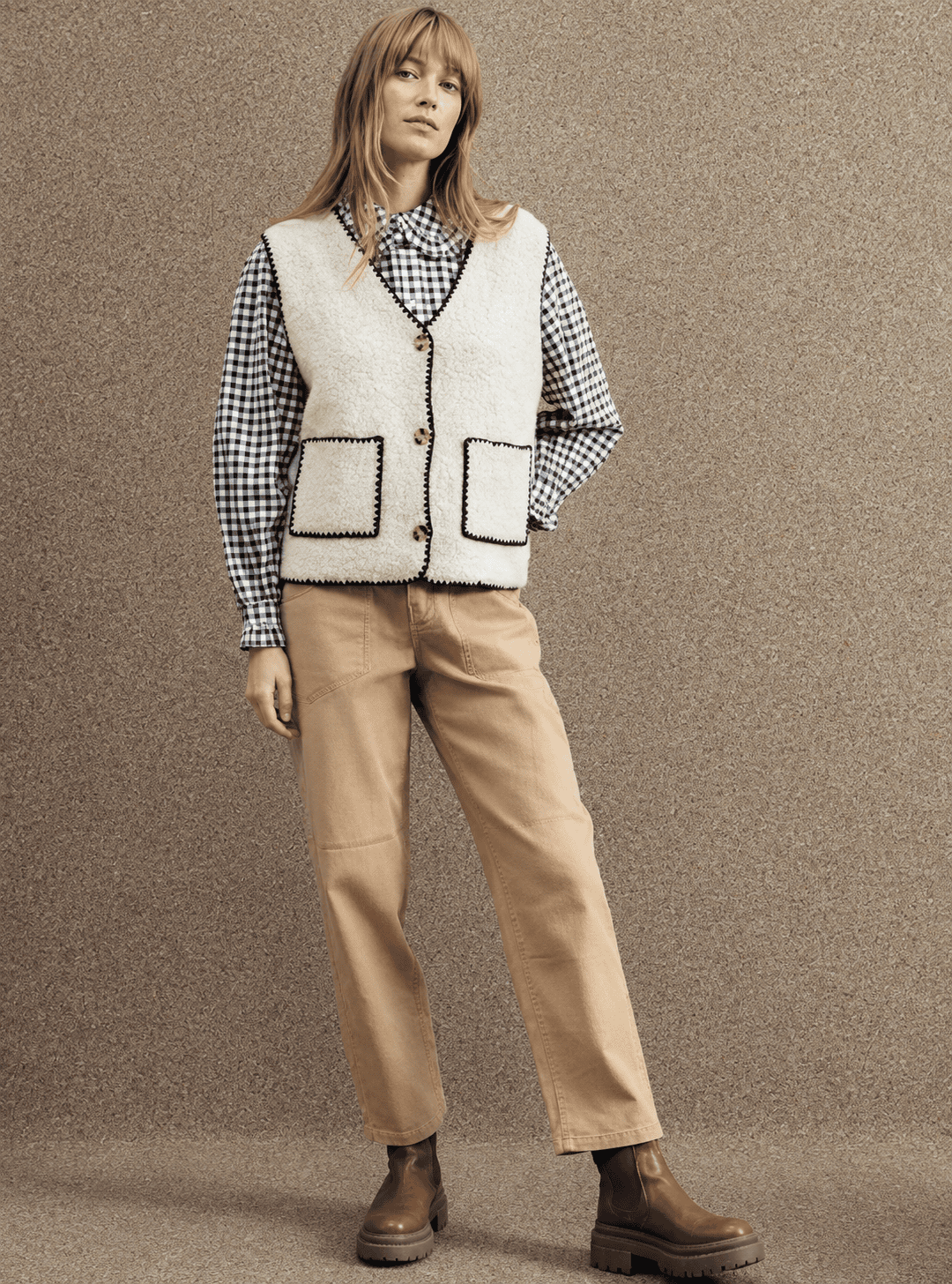 Gilet s.m col v bord contrasté GI202 C'est Beau la Vie