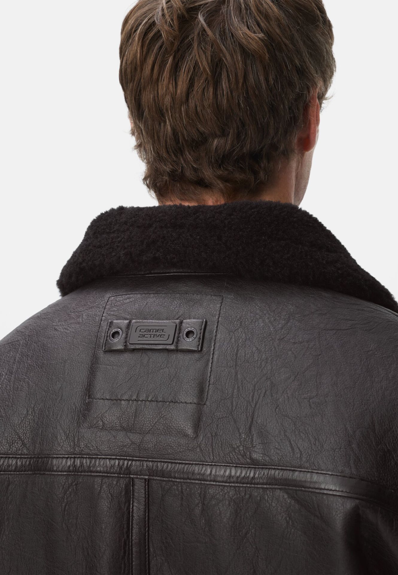 Veste en cuir avec col fourrure Camel Active 431310 8L36