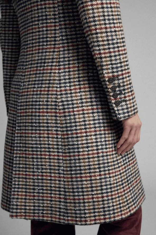 Manteau long petits carrés Tinta CATAPOLA