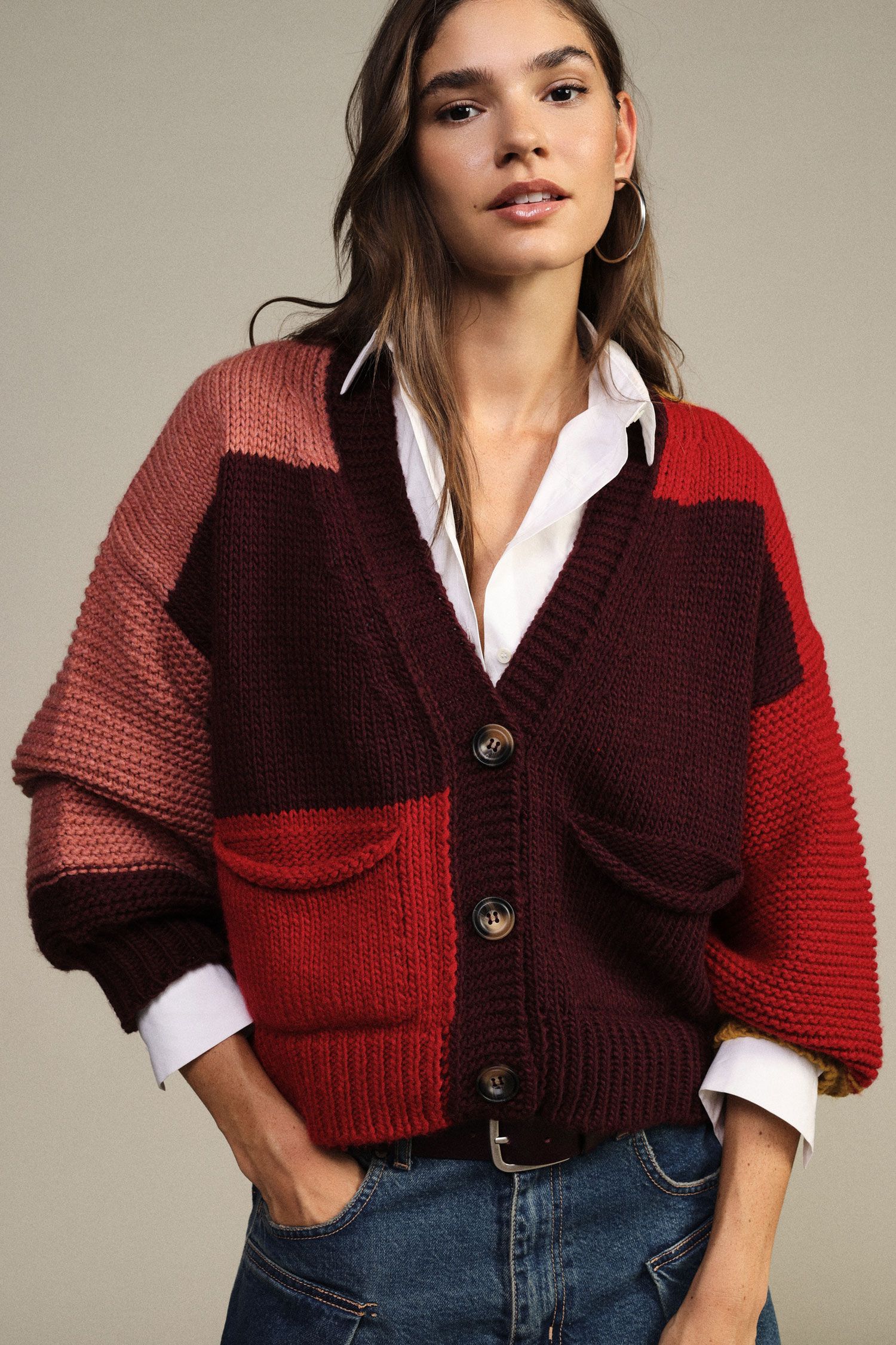 Cardigan court à poches Dixie M901